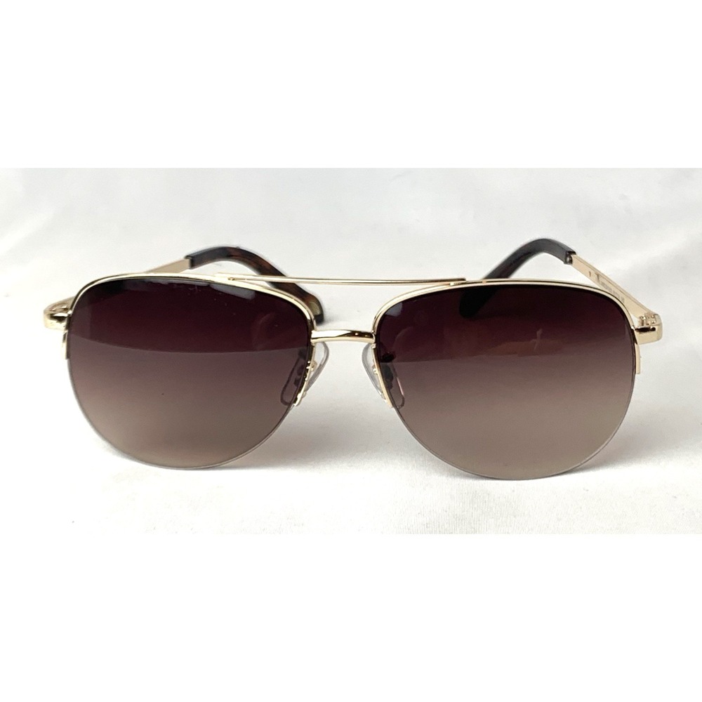 Fossil Aviator Sunglasses Womens Brown Gradient Lens Partial Rim FW5-60-14-140
